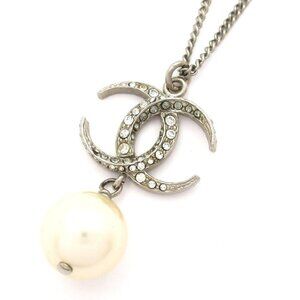 Chanel Necklace Silver Clear Ivory Silver X Clear X Ivory